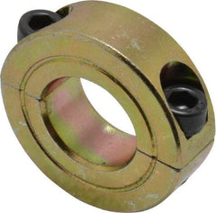 Climax Metal Products - 11/16" Bore, Steel, Two Piece Clamping Shaft Collar - 1-3/8" Outside Diam, 7/16" Wide - Benchmark Tooling