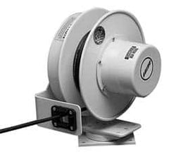 Conductix - 16 AWG, 40' Cable Length, Cord & Cable Reel with Cable End - 3 Outlets, SO Cable, White Reel - Benchmark Tooling