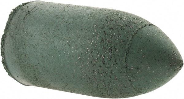 Made in USA - 7/8" Max Diam x 1-3/4" Long, Cone, Rubberized Point - Coarse Grade, Silicon Carbide, 1/4" Arbor Hole, Unmounted - Benchmark Tooling