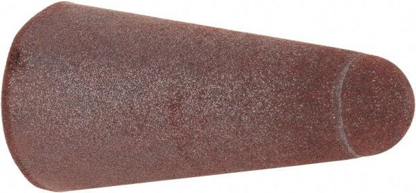 Made in USA - 1" Max Diam x 2" Long, Taper, Rubberized Point - Fine Grade, Silicon Carbide, 1/4" Arbor Hole, Unmounted - Benchmark Tooling