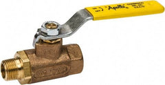 Apollo - 3/8" Pipe, Standard Port, Bronze Standard Ball Valve - 2 Piece, Inline - One Way Flow, MNPT x FNPT Ends, Lever Handle, 600 WOG, 150 WSP - Benchmark Tooling