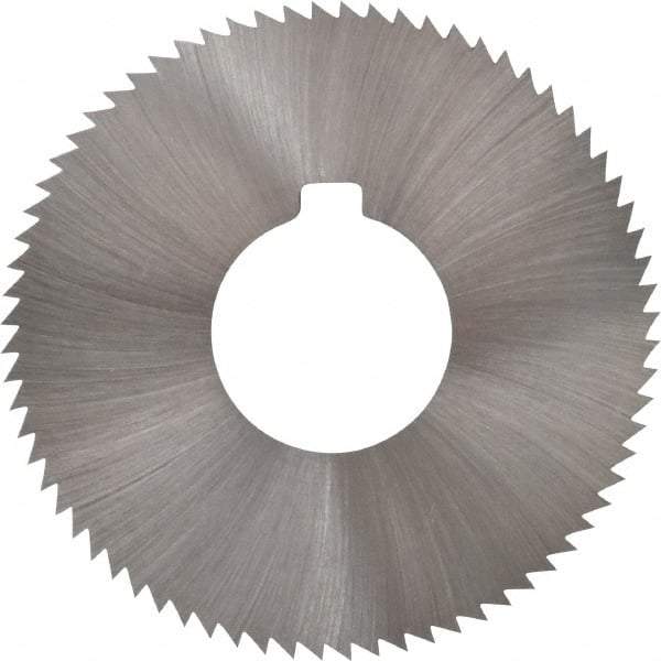 Made in USA - 2-3/4" Diam x 0.032" Blade Thickness x 1" Arbor Hole Diam, 72 Tooth Slitting and Slotting Saw - Arbor Connection, Right Hand, Uncoated, High Speed Steel, Concave Ground, Contains Keyway - Benchmark Tooling