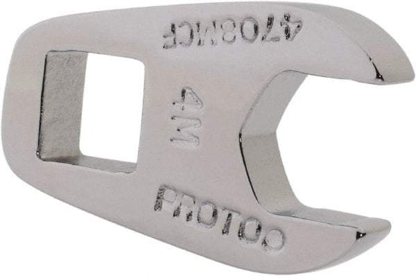 Proto - 8mm 1/4" Drive Chrome Crowfoot Wrench - 21/32" Head Diam x 0.218" Head Thickness, 0.98" OAL - Benchmark Tooling