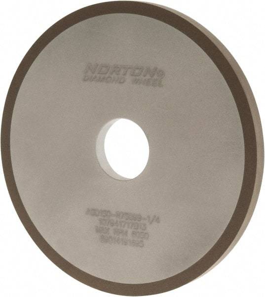 Norton - 6" Diam x 1-1/4" Hole x 3/8" Thick, 150 Grit Surface Grinding Wheel - Diamond, Type 1A1, Very Fine Grade, Resinoid Bond - Benchmark Tooling