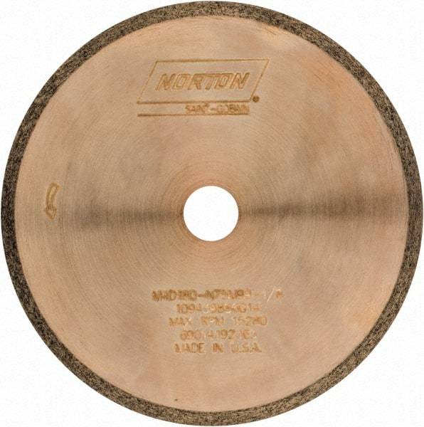 Norton - 4" Diam x 1/2" Hole, 180 Grit Surface Grinding Wheel - Diamond, Type 1A1R, Medium Grade - Benchmark Tooling