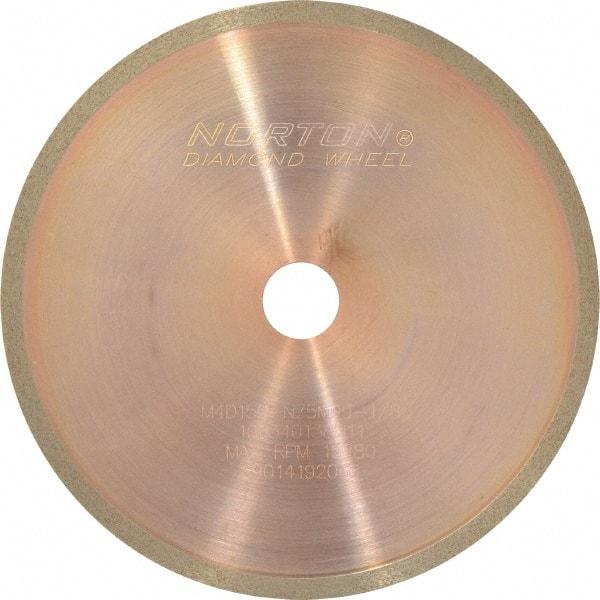 Norton - 4" Diam x 1/2" Hole, 150 Grit Surface Grinding Wheel - Diamond, Type 1A1R, Medium Grade - Benchmark Tooling