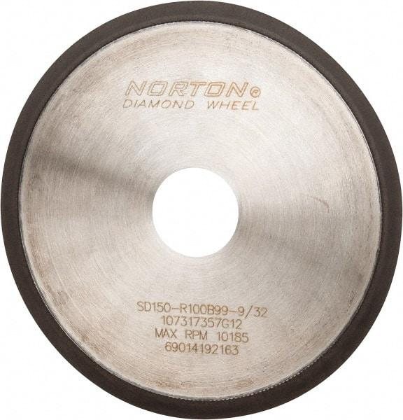 Norton - 6" Diam x 1-1/4" Hole, 150 Grit Surface Grinding Wheel - Diamond, Type 1A1R, Medium Grade - Benchmark Tooling