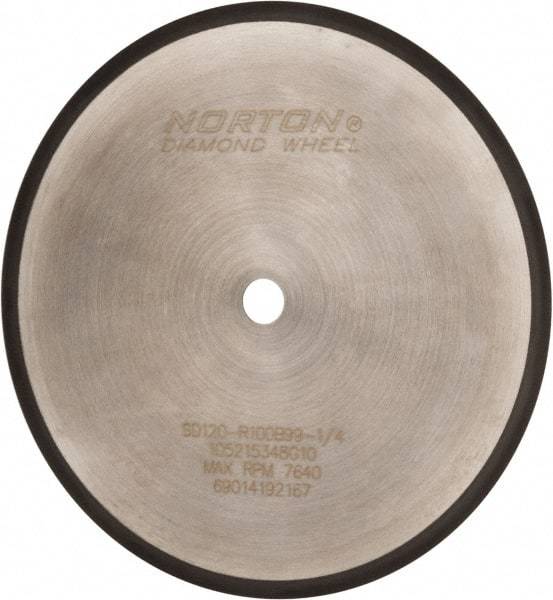 Norton - 8" Diam x 5/8" Hole, 120 Grit Surface Grinding Wheel - Diamond, Type 1A1R, Coarse Grade - Benchmark Tooling