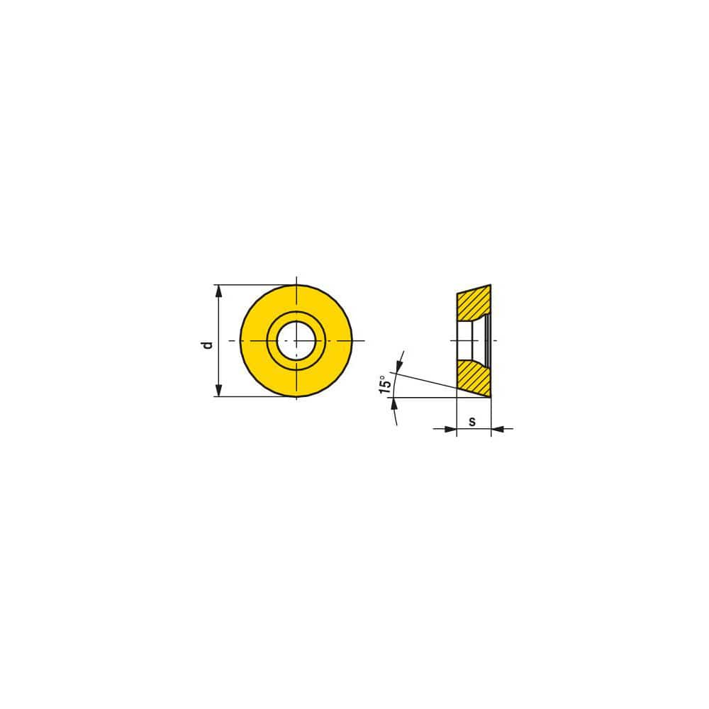 Milling Insert: RDEX 1003MOT WAX1240, WAX1240, Solid Carbide N/A Finish,