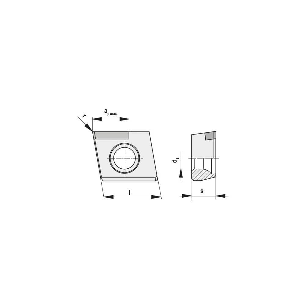 Milling Insert: ZNHW 04T305ER-1204 CTL3215, CTL3215, Cubic Boron Nitride N/A Finish,