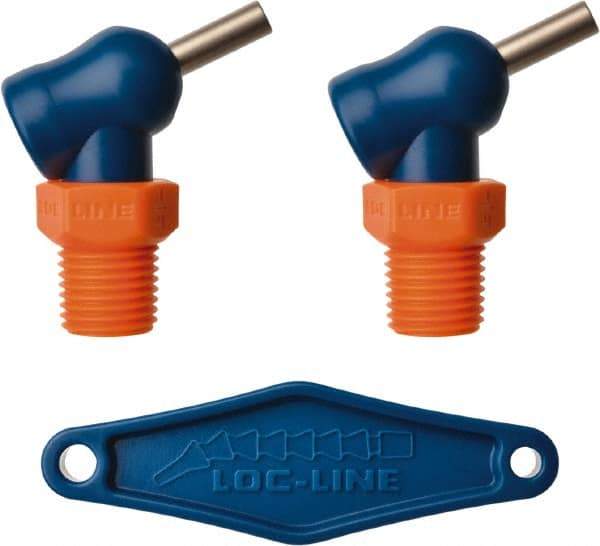 Loc-Line - 1/4" Hose Inside Diam x 5/32" Nozzle Diam, High-Pressure Coolant Hose Nozzle - NPT, for Use with Loc-Line Modular Hose System, 2 Pieces - Benchmark Tooling