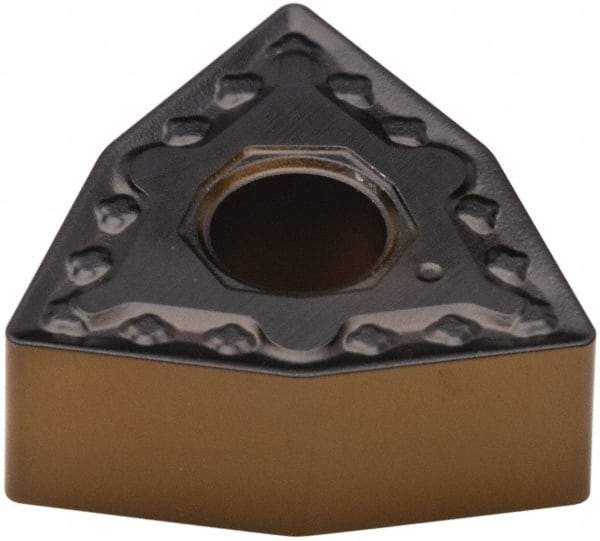 Walter - WNMG542 NM4 Grade WPP30 Carbide Turning Insert - TiCN/Al2O3/TiN Finish, 80° Trigon, 5/8" Inscr Circle, 1/4" Thick, 1/32" Corner Radius - Benchmark Tooling