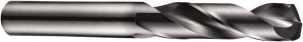 DORMER - 10mm 140° Spiral Flute Solid Carbide Screw Machine Drill Bit - TiAlN Finish, Right Hand Cut, 47mm Flute Length, 89mm OAL, Four Facet Split Point, Straight Shank - Benchmark Tooling