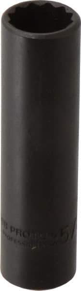 Proto - 5/8", 1/2" Drive, Deep Hand Socket - 12 Points, 3-1/4" OAL, Alloy Steel, Black Finish - Benchmark Tooling