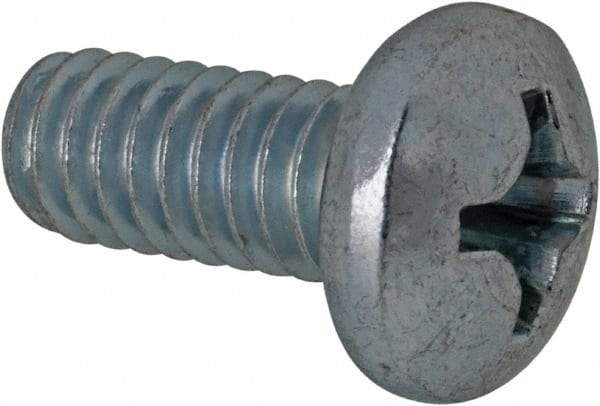 Value Collection - #12-24 UNC, 1/2" Length Under Head Phillips Drive Machine Screw - Pan Head, Grade 2 Steel, Zinc-Plated Finish, Without Washer - Benchmark Tooling