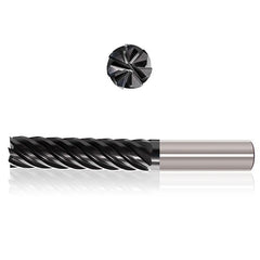 7/16″ Dia. × 7/16″ Shank × 1″ DOC × 2-3/4″ OAL, Sistral, 7 Flute, Variable Helix, Straight, External, Square, Solid End Mill - Exact Industrial Supply
