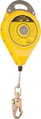 Gemtor - 50' Long, Stainless Steel Cable Self-Retracting Lifeline - 0.187" Diam, Swivel Locking Snap Hook Connector - Benchmark Tooling