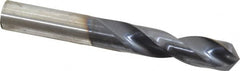 Hertel - 7/16" 135° Spiral Flute Cobalt Screw Machine Drill Bit - TiAlN Finish, Right Hand Cut, 2-1/16" Flute Length, 3-7/16" OAL, Split Point, Straight Shank - Benchmark Tooling