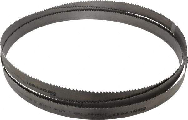 Starrett - 4 to 6 TPI, 11' 6" Long x 1" Wide x 0.035" Thick, Welded Band Saw Blade - Bi-Metal, Toothed Edge, Modified Tooth Set, Contour Cutting - Benchmark Tooling
