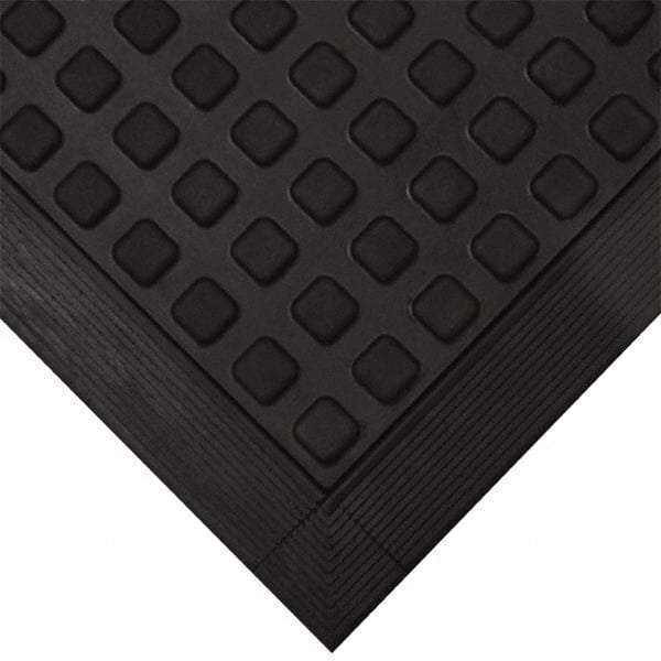 Wearwell - 5' Long x 2' Wide x 5/8" Thick, Anti-Fatigue Modular Matting Tiles - 1 Interlocking Side, Black, For Dry Areas, Series 502 - Benchmark Tooling