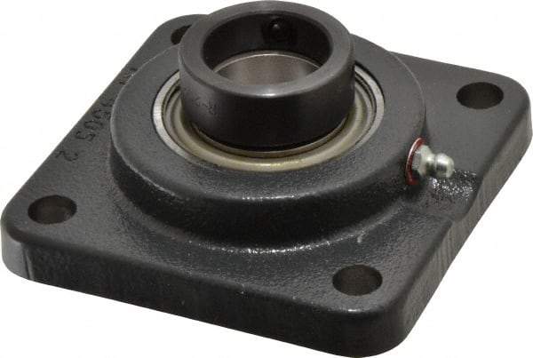Browning - 1-1/4" ID, 4-1/4" OAL x 4-1/4" OAH 4-Bolt Flange - 2,567 Lb Static Cap, 4,381 Lb Dyn Cap, 3-1/4" Btw Mnt Hole Ctrs, Cast Iron - Benchmark Tooling