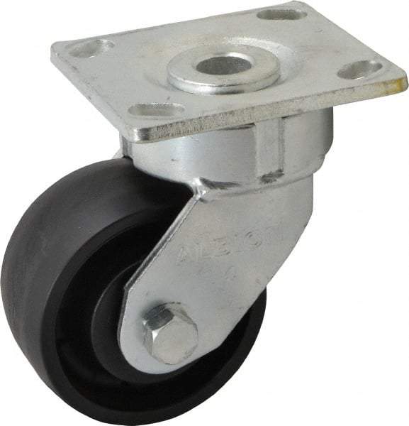 Albion - 4" Diam x 2" Wide x 5-5/8" OAH Top Plate Mount Swivel Caster - Glass Filled Nylon, 800 Lb Capacity, Precision Sealed Bearing, 4 x 4-1/2" Plate - Benchmark Tooling