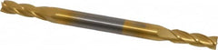 Hertel - 5/32", 7/16" LOC, 3/8" Shank Diam, 3-1/4" OAL, 4 Flute, Solid Carbide Square End Mill - Double End, TiN Finish, 30° Helix, Centercutting, Right Hand Cut - Benchmark Tooling