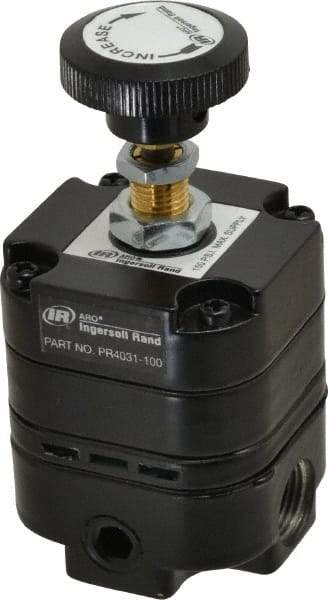 ARO/Ingersoll-Rand - 3/8 NPT Port, 14 CFM, Zinc Precision Constant Bleed Regulator - 2 to 120 psi Range, 150 Max psi Supply Pressure, 1/4" Gauge Port Thread, 2.12" Wide x 4.55" High - Benchmark Tooling