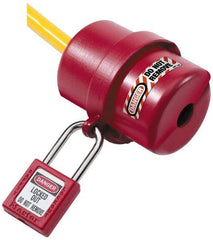 NMC - Plastic Plug Lockout - 2-1/4" Plug Size, 3/4 Max Cord Diam, 3-1/4" Lockout Length, 1 Padlock - Benchmark Tooling