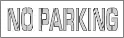 NMC - No Parking Stencil - 4 Inch High x 24 Inch Wide Character x 0.06 Inch Thick, Polyethylene, English - Benchmark Tooling
