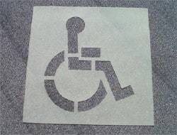 NMC - Handicapped Symbol Stencil - 38 Inch High x 34 Inch Wide Character x 0.06 Inch Thick, Polyethylene - Benchmark Tooling