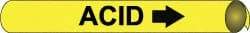 NMC - Pipe Marker with Acid Legend and Arrow Graphic - 6 to 8" Pipe Outside Diam, Black on Yellow - Benchmark Tooling