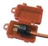 NMC - Plastic Plug Lockout - 110/220 Volt, 1-3/4" Plug Size, 1/2 Max Cord Diam, 3-1/4" Lockout Length, 1 Padlock - Benchmark Tooling