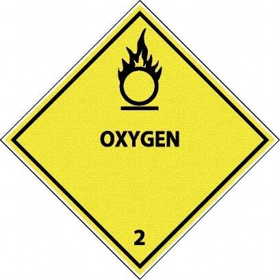 NMC - Oxygen DOT Shipping Label - 4" High x 4" Wide - Benchmark Tooling