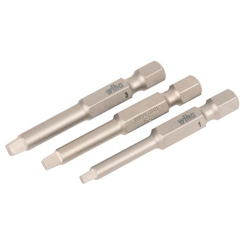 Square Power Bit #1, 2 & 3 × 50mm (3 Bit Pack) - Benchmark Tooling