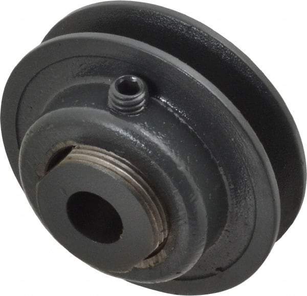 Browning - 1/2" Inside Diam x 2-1/2" Outside Diam, 1 Groove, Variable Pitched Sheave - Belt Section 3L, 1-11/16" Sheave Thickness, 17/32 to 25/32" Face Width - Benchmark Tooling