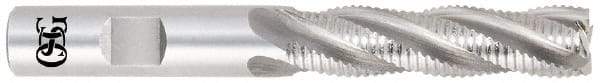OSG - 1-1/4" Diam, Fine Pitch, 3" LOC, 6 Flute Cobalt Roughing Square End Mill - Uncoated, 5-1/2" OAL, 1-1/4" Shank Diam, Single End, Centercutting, 30° Helix - Benchmark Tooling
