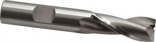 OSG - 13mm, 1-1/8" LOC, 1/2" Shank Diam, 3-1/8" OAL, 2 Flute, Cobalt Square End Mill - Single End, Uncoated, Spiral Flute, 30° Helix, Centercutting, Right Hand Cut, Right Hand Flute, Series 580 - Benchmark Tooling