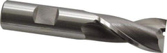 OSG - 18mm, 1-5/16" LOC, 5/8" Shank Diam, 3-7/16" OAL, 2 Flute, Cobalt Square End Mill - Single End, Uncoated, Spiral Flute, 30° Helix, Centercutting, Right Hand Cut, Right Hand Flute, Series 580 - Benchmark Tooling