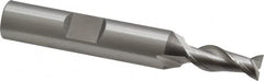 OSG - 1/4", 5/8" LOC, 3/8" Shank Diam, 2-7/16" OAL, 2 Flute, Cobalt Square End Mill - Single End, Uncoated, Spiral Flute, 45° Helix, Centercutting, Right Hand Cut, Right Hand Flute, Series 530 - Benchmark Tooling