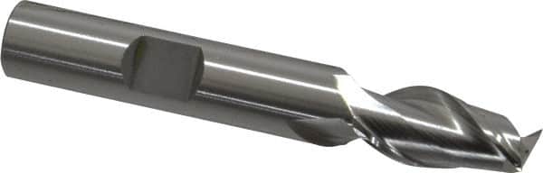OSG - 3/8", 3/4" LOC, 3/8" Shank Diam, 2-1/2" OAL, 2 Flute, Cobalt Square End Mill - Single End, Uncoated, Spiral Flute, 45° Helix, Centercutting, Right Hand Cut, Right Hand Flute, Series 530 - Benchmark Tooling