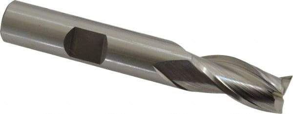 OSG - 3/8", 3/4" LOC, 3/8" Shank Diam, 2-1/2" OAL, 3 Flute, Cobalt Square End Mill - Single End, Uncoated, Spiral Flute, 30° Helix, Centercutting, Right Hand Cut, Right Hand Flute, Series 531 - Benchmark Tooling