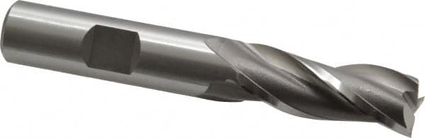 OSG - 1/2", 1-1/4" LOC, 1/2" Shank Diam, 3-1/4" OAL, 3 Flute, Cobalt Square End Mill - Single End, Uncoated, Spiral Flute, 30° Helix, Centercutting, Right Hand Cut, Right Hand Flute, Series 531 - Benchmark Tooling