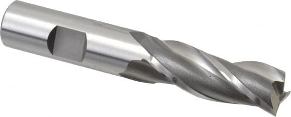 OSG - 5/8", 1-5/8" LOC, 5/8" Shank Diam, 3-3/4" OAL, 3 Flute, Cobalt Square End Mill - Single End, Uncoated, Spiral Flute, 30° Helix, Centercutting, Right Hand Cut, Right Hand Flute, Series 531 - Benchmark Tooling