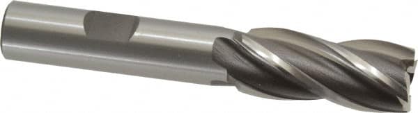 OSG - 19/32", 1-3/8" LOC, 1/2" Shank Diam, 3-3/8" OAL, 4 Flute, Cobalt Square End Mill - Single End, Uncoated, Spiral Flute, 30° Helix, Right Hand Cut, Right Hand Flute, Series 540 - Benchmark Tooling