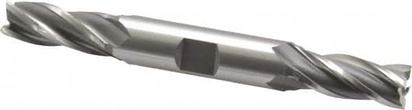 OSG - 7/16", 1" LOC, 1/2" Shank Diam, 4-1/8" OAL, 4 Flute, Cobalt Square End Mill - Double End, Uncoated, Spiral Flute, 30° Helix, Right Hand Cut, Right Hand Flute, Series 542 - Benchmark Tooling