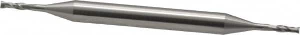 OSG - 1/16", 7/32" LOC, 3/16" Shank Diam, 2-1/2" OAL, 2 Flute, Cobalt Square End Mill - Double End, Uncoated, Spiral Flute, 30° Helix, Centercutting, Right Hand Cut, Right Hand Flute, Series 564 - Benchmark Tooling