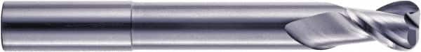 RobbJack - 3/8", 2 Flute, Single End, Solid Carbide, 0.06" Corner Radius End Mill - 4" OAL, 40° Helix, Right Hand Flute, 3/8" LOC, Right Hand Cut, 1" Extended Reach - Benchmark Tooling