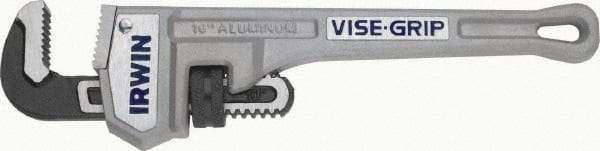 Irwin - 10" Aluminum Straight Pipe Wrench - 1-1/2" Pipe Capacity - Benchmark Tooling