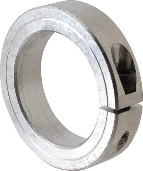 Climax Metal Products - 2-1/4" Bore, Aluminum, One Piece Clamping Shaft Collar - 3-1/4" Outside Diam, 3/4" Wide - Benchmark Tooling